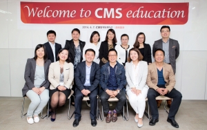 중국의 영어교육 그룹 百特英语 관계자들이 4월 7일 CMS 압구정본원을 방문했다. (앞줄 