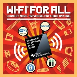 TI는 사물인터넷 애플리케이션에 적합한 SimpleLink Wi-Fi CC3100 및 CC