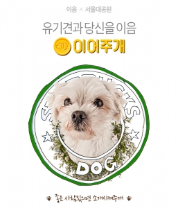 이음소시어스는 서울대공원 유기견 보호센터와 함께 17일부터 30일 까지 2주간 유기견 입양