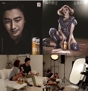 K리그 공식 맥주 볼비어가 안정환·강윤이가 함께한 볼비어 화보 촬영 현장을 공개했다
