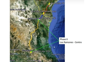 멕시코 로스라모네스 파이프라인 2단계 공사 지도(사진 출처: 페멕스)