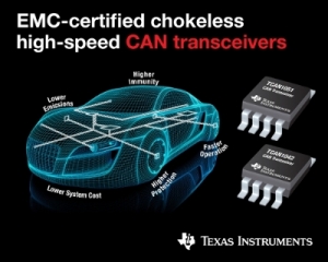 TI가 오토모티브 업계에서 가장 우수한 EMC 성능을 제공하는 초크리스 고속 CAN 트랜시