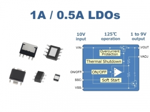 SII세미컨덕터 코퍼레이션, 입력 전압 10V에 출력 전류 1A 및 0.5A인 다양한 자동