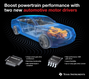 TI가 고성능 파워트레인 애플리케이션을 지원하는 새로운 오토모티브 모터 드라이버 2종을 출