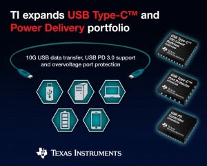 TI가 5종의 새로운 USB 타입-C 및 PD (Power Delivery) 제품을 출시한