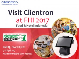 클라이언트론이 2017 인도네시아 국제 식품 및 호텔 산업전에서 혁신적인 POS 기기를 선