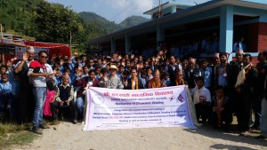 알라딘 인터넷 서점이 25일 네팔 다딩 지역에 지진으로 무너졌던 수라스워티 학교의 준공식을