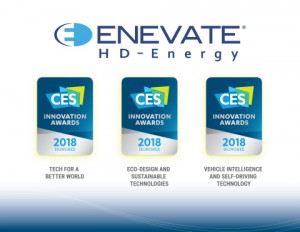 Enevate의 전기자동차용 HD-Energy® 배터리 기술이 CES 2018 어워드 3개