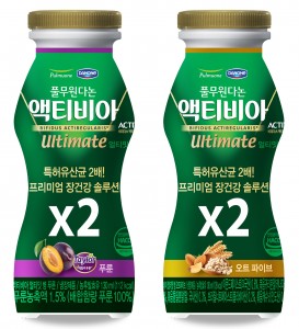 왼쪽부터 풀무원다논 액티비아 얼티밋 푸룬, 오트 파이브