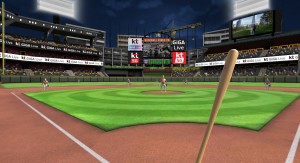 GiGA Live TV를 통해 선보일 VR 스포츠 야구 편에서 타자가 플레이하는 장면