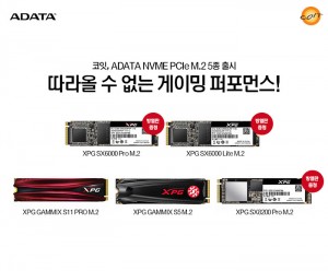 ADATA NVME PCIe M.2 글로벌 베스트셀러 5종