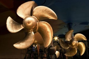 The Azipod steerable propulsion systems, also used