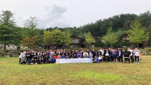 2019년 진로탐색 레저스포츠캠프 5차에 참가한 4개 중학교(간동중, 사천중, 동화중, 단
