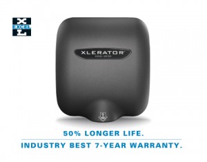 XLERATOR 핸드 드라이어 모델이 50% 길어진 수명과 업계를 선도하는 7년의 보증을 제공한다
