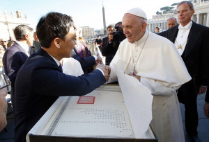 Jeonju Mayor Kim Seung-su attends the Wednesday Papal Audiences at St. Peter‘s Square in Vatican Cit