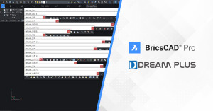 브릭스캐드에서 드림플러스가 동작하고 있는 모습