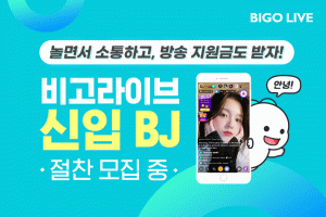 비고라이브 신입 라이브 방송인 모집 공고