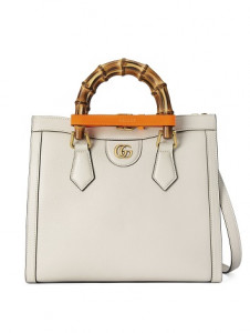 구찌 다이애나 화이트 레더 스몰 토트백
