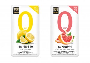 GS25가 출시한 제로레몬에이드와 제로자몽블랙티