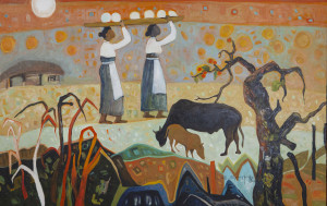 김부자, 내일을 향하여, Oil on canvas, 102 x 162 cm, 2008