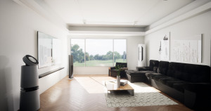 한국가상현실이 아파트 분양 시장에 고도의 VR 기술을 접목한 코비e하우스 서비스를 공개했다