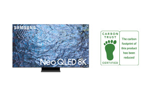 삼성 Neo QLED 제품과 탄소저감인증 로고