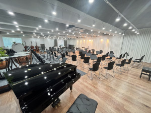 우리누리 아트홀의 오케스트라 연습실. 80여명의 연주자가 연습을 할 수 있다