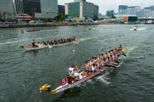 More than 160 teams of about 4,000 dragon boat athletes from ten countries and regions participate i