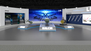LIG넥스원이 ADEX 2023에 참가해 ‘스마터·투게더’를 슬로건으로 △항공탑재 무기체계