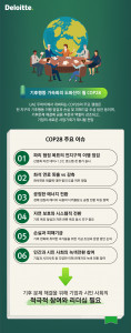 한국 딜로이트 그룹 ‘COP28 어젠다: 민간 부문의 추진력이 필요할 때다’ 리포트 국문본 발간