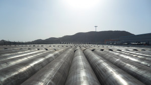 SeAH Steel UAE 공장 야적장에 보관중인 API 송유관