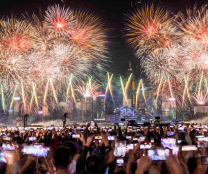 Hong Kong New Year Countdown Firework 2024 (Photo: