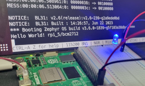 티에스엔랩이 세계 최초로 ‘제퍼(Zephyr)’ 실시간 운영체제를 ‘라즈베리 파이 5’에 