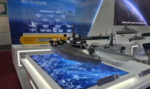 한화시스템의 무인수상정 ‘해령(Sea GHOST)’. 2024 이순신방위산업전에서 한화시스
