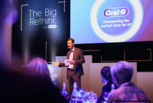 Benjamin Binot, P&G Europe Oral Care Senior Vice President, announcing the launch of the Disability Champions Awards Programme and previewing the new iO2 toothbrush at Oral-B’s ‘Championing the Perfect Clean for All’ event in Amsterdam. (Photo: Business Wire)
