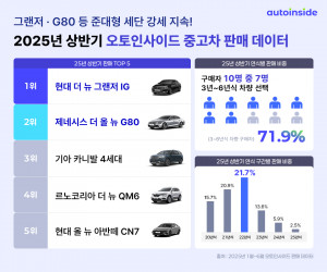 오토인사이드 상반기 중고차 판매량 공개 참고 이미지(출처: 오토인사이드)