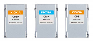 KIOXIA CD8P Series Data Center SSD, KIOXIA CM7 Series Enterprise SSD, and KIOXIA CD8 Series Data Center SSD
