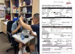 김정하 선수가 등급 획득을 위한 검사를 진행하고 있는 모습(사진 제공: 아워심볼)