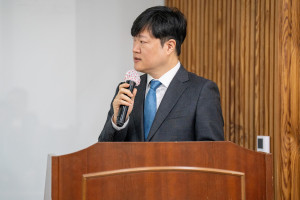 허제홍 대표이사가 25일 대구 본사에서 열린 제26기 정기주주총회에 참석해 발언하고 있다