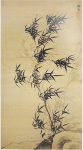 ‘풍죽도’는 5만원권 뒷면에 수록된 한국 묵죽화의 최고 명작으로, 강한 바람에 꺾이지 않고 맞서는 대나무의 기개를 비장하고 힘찬 필치로 표현한 작품이다. 세종의 현손인 이정은 임진왜란 중 부상을 당했음에도 붓을 놓지 않았으며, 이 작품을 통해 굳건한 선비 정신을 형상화했다