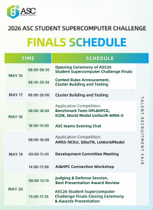 ASC26 Student Supercomputer Challenge Finals Schedule