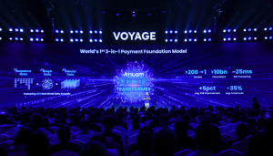 Peng Yang, CEO of Ant International, introduced the company’s payment foundation model at Ant International's 2026 global merchant event