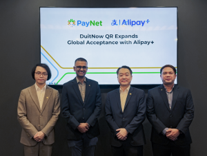 From left to right: Michael Guo, General Manager of Alipay+ SEA, ANZ and South Asia, Ant International; Praveen Rajan, Chief Executive Officer of PayNet; Danny Chung, General Manager of Alipay+ Global Growth Center, Ant International; and Azrul Fakhzan B. Mainor, Chief Commercial Officer of PayNet.